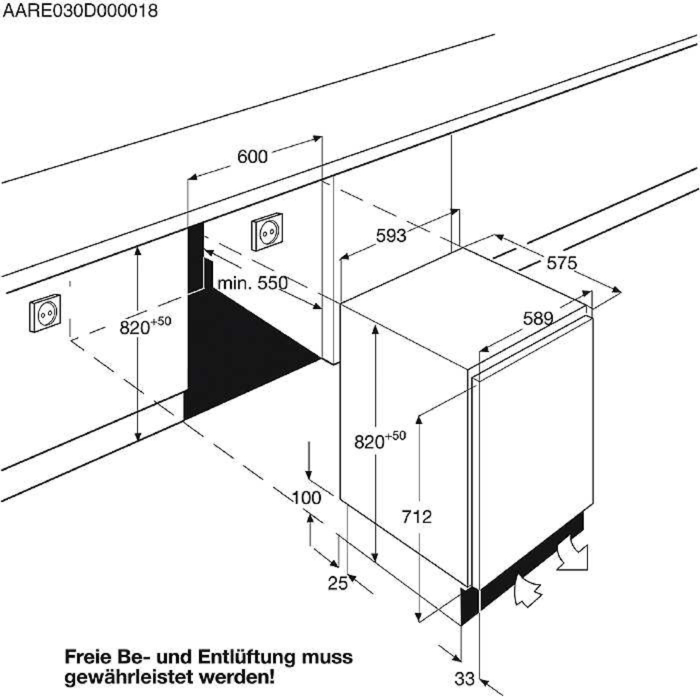 AEG RTB413E1AW Kühlschrank (130 l, E, 850 mm hoch, Weiß)