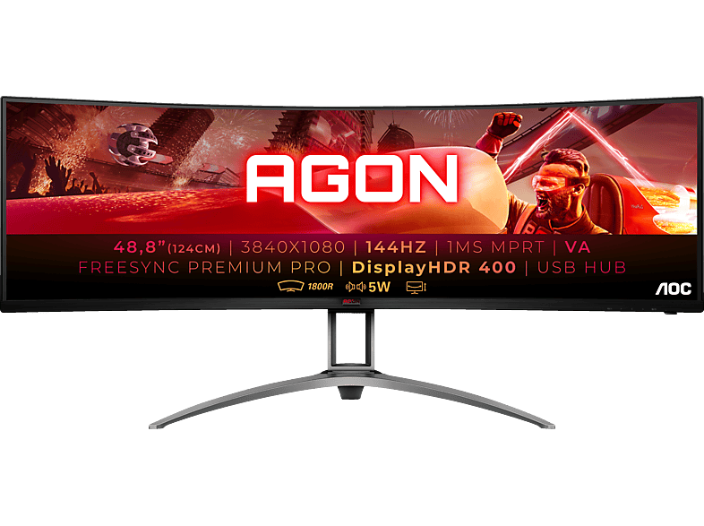 AOC AG493QCX 48,8 Zoll Full-HD Gaming Monitor (1 ms Reaktionszeit, 144 Hz)