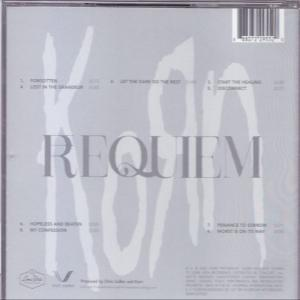 Korns Requiem Album-Rückseite mit Titelliste.