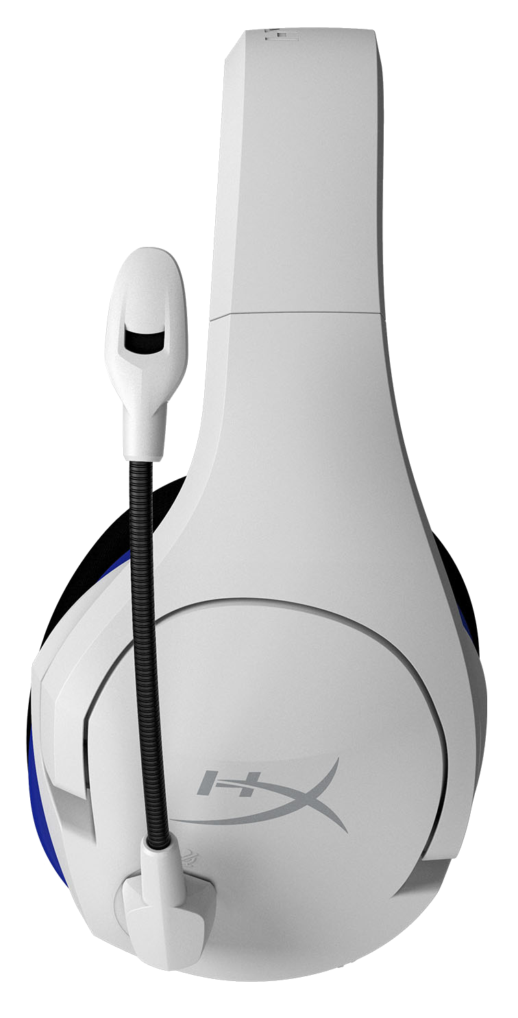 Fehér gamer headset mikrofonnal.