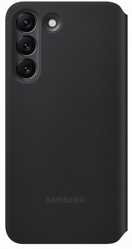 Coque noire pour téléphone avec objectifs d'appareil photo et logo Samsung.