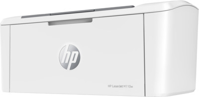 White HP Laser Jet M110w printer.
