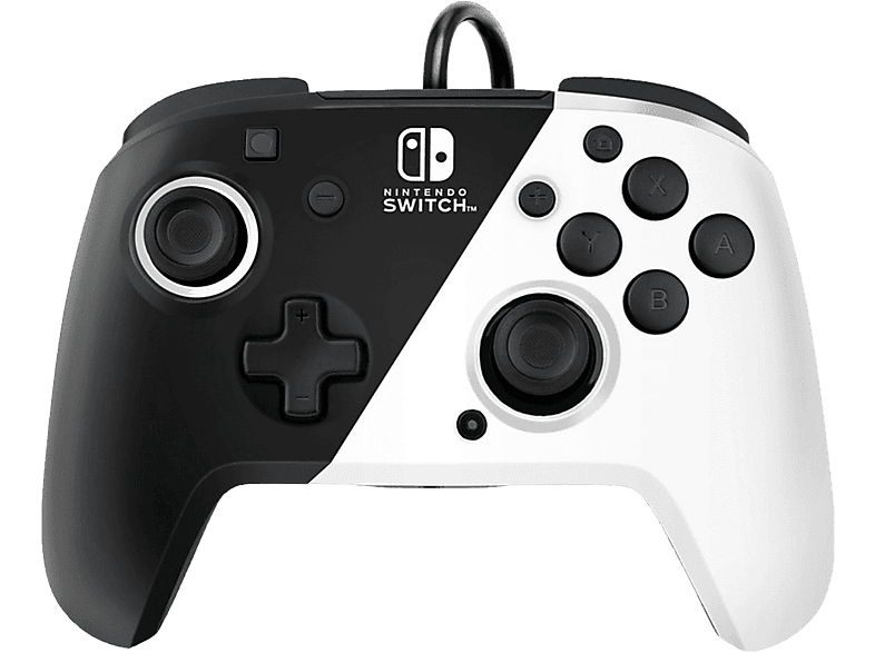 Mando Nintendo Switch - PDP Faceoff Deluxe, Para Switch, Con cable, USB, Jack 3.5 mm, Blanco y Negro