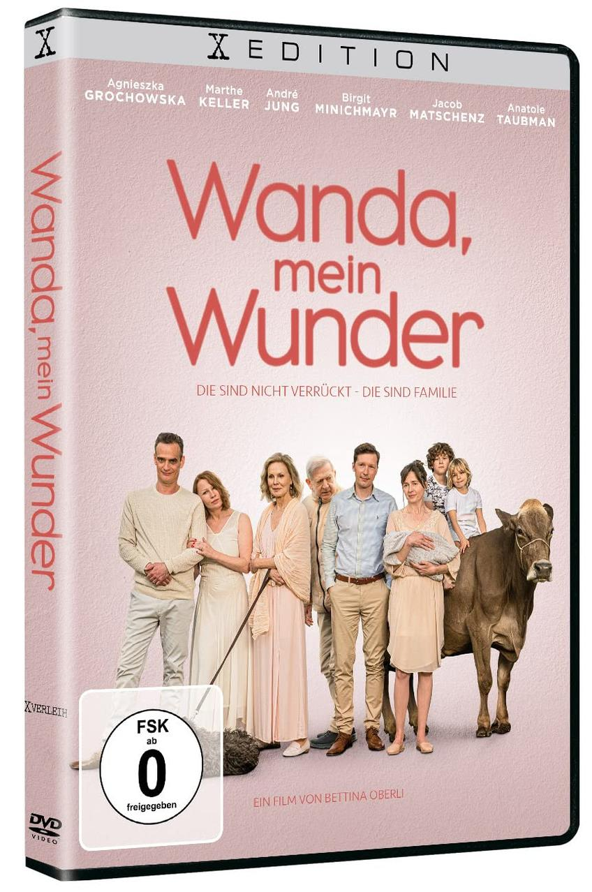 DVD-Hülle eines Films mit dem Titel 'Wanda, mein Wunder' mit Schauspielern und einer Kuh.