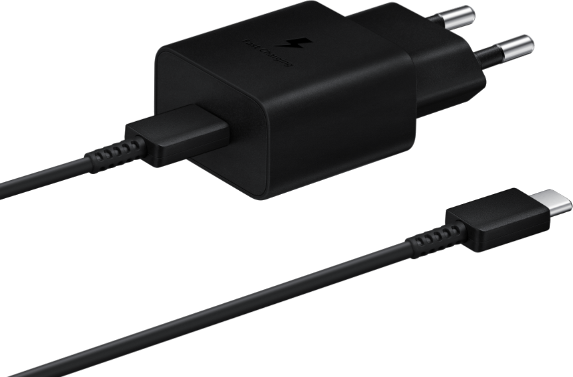 SAMSUNG Hálózati adapter kábellel, 15W PD, USB Type-C, fekete (EP-T1510XBEGEU)