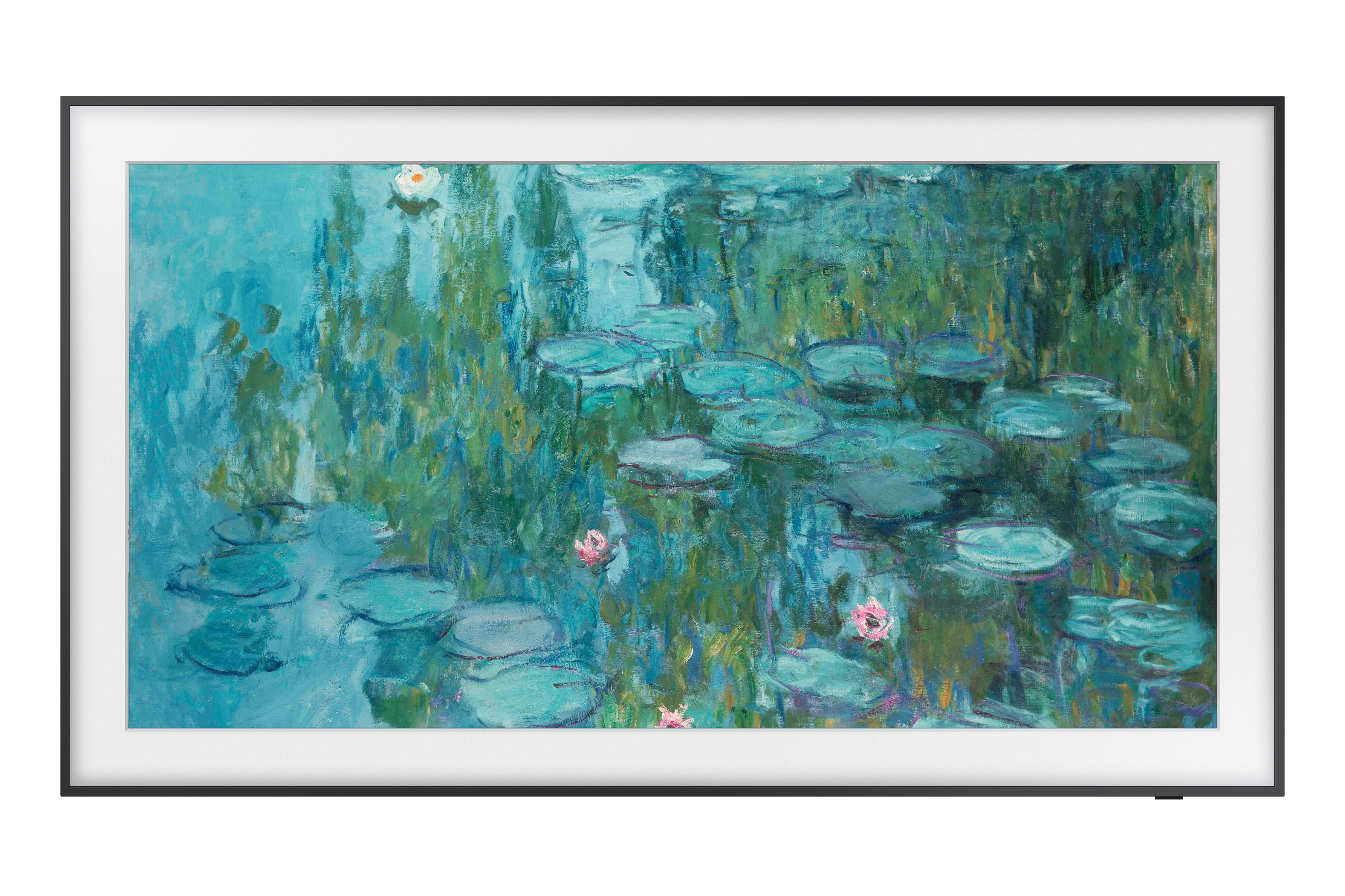 Un televisor Samsung 'The Frame' que muestra una pintura de nenúfares de Monet.
