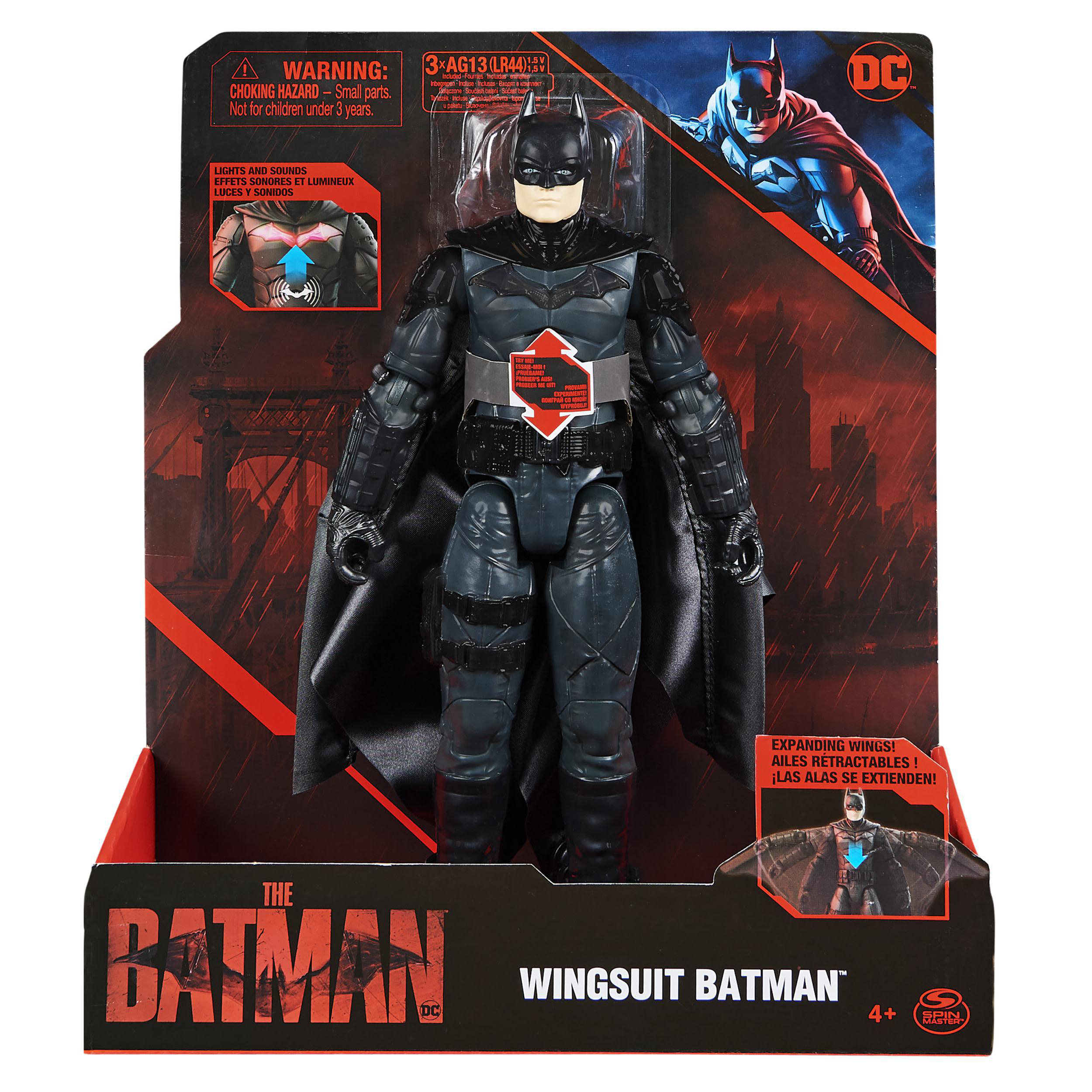 SPIN MASTER Actionfigur Batman Batman 30cm BAT Movie Schwarz - Feature