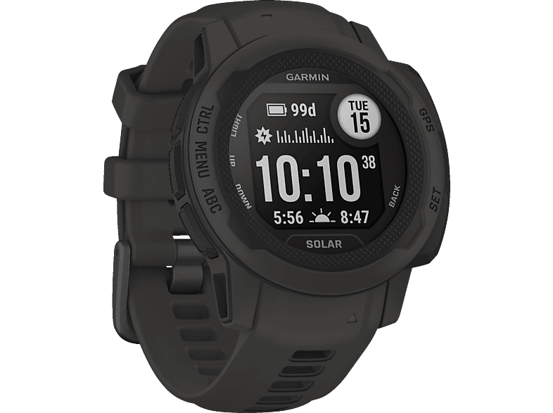 Schiefergrau mm, GARMIN Instinct Solar 2S Smartwatch Silikon, 112-180
