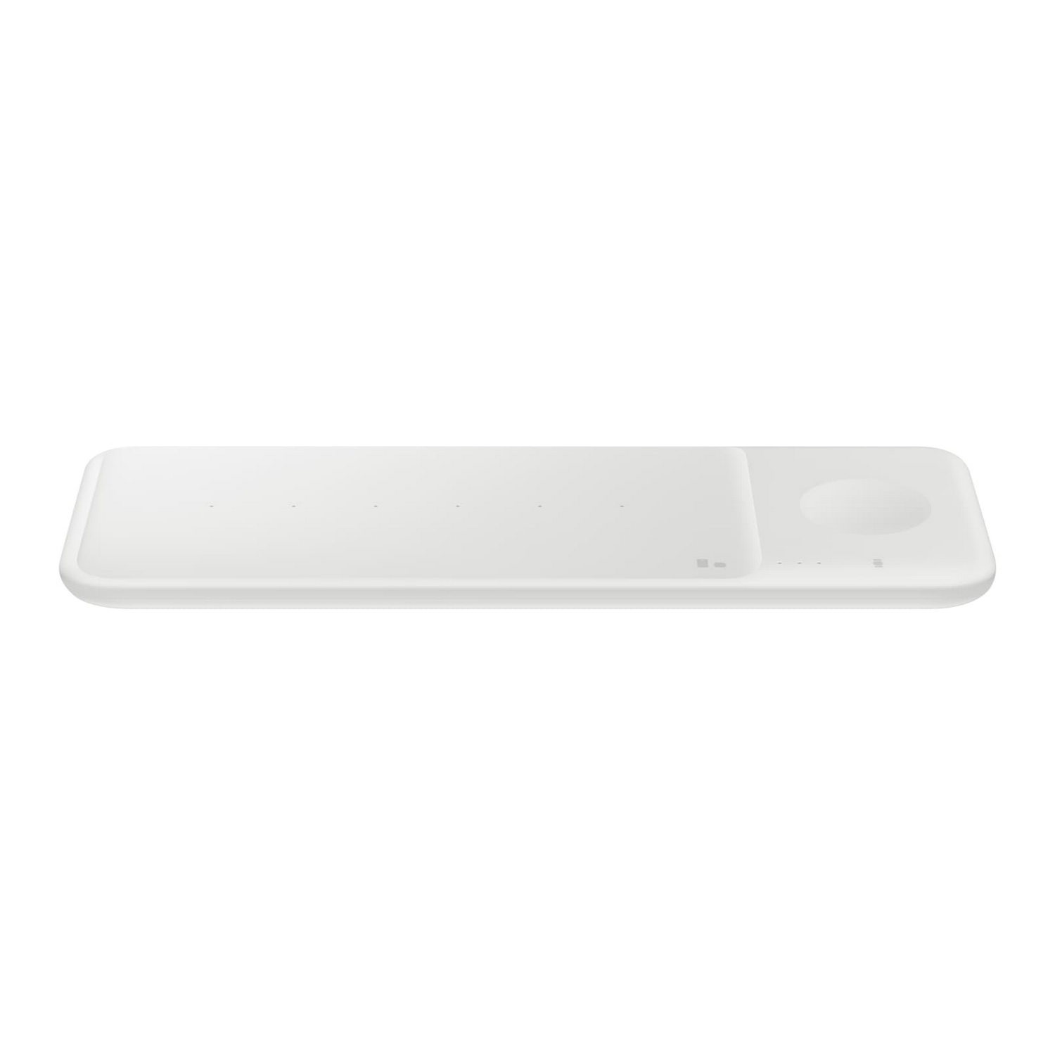 Base de carga inalámbrica blanca con un punto de carga para reloj.