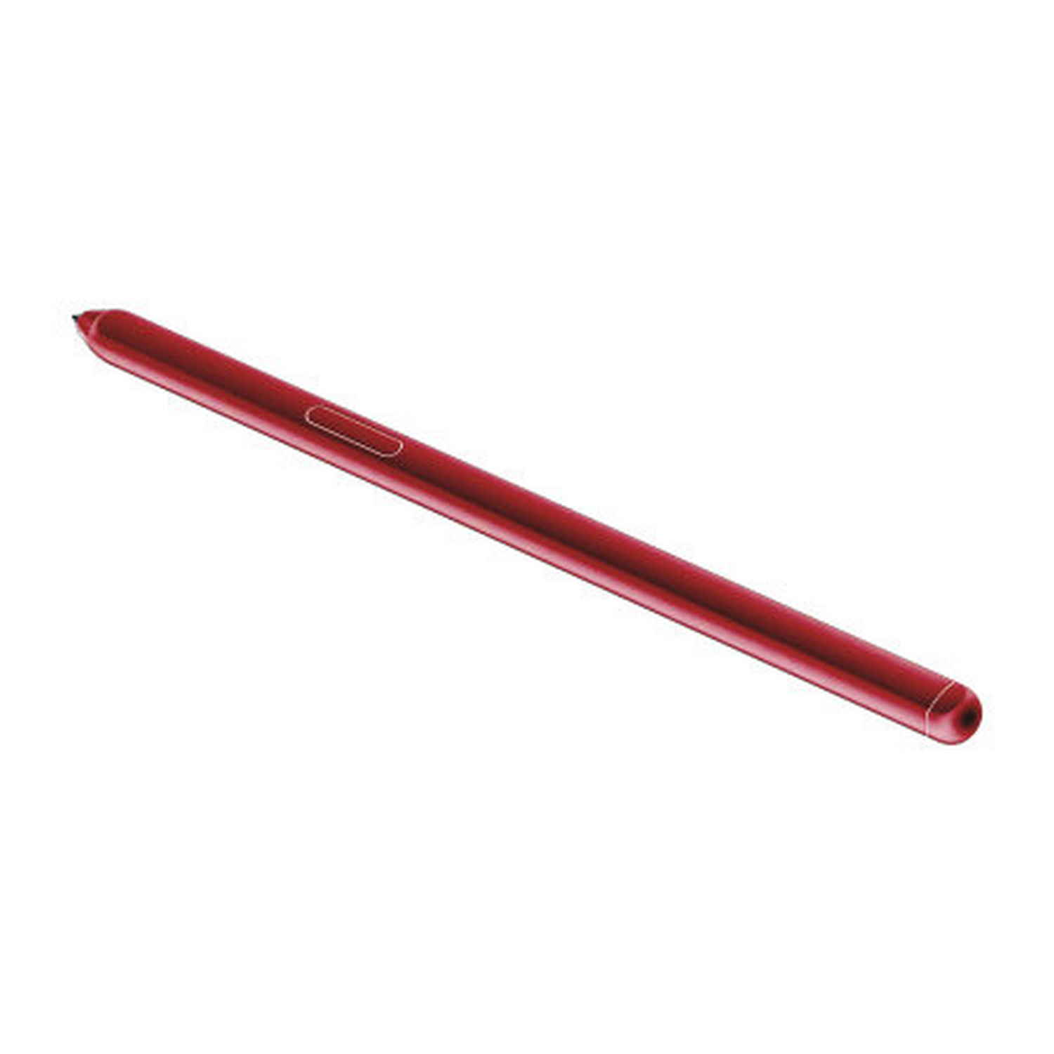 Lápiz óptico rojo, en ángulo, sobre un fondo blanco.