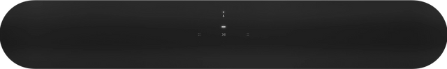Fekete soundbar központi vezérlőgombokkal.