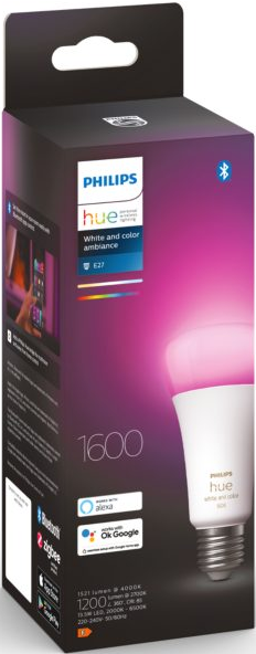 Boîte d'ampoule Philips Hue. White and color ambiance E27, avec image d'ampoule.