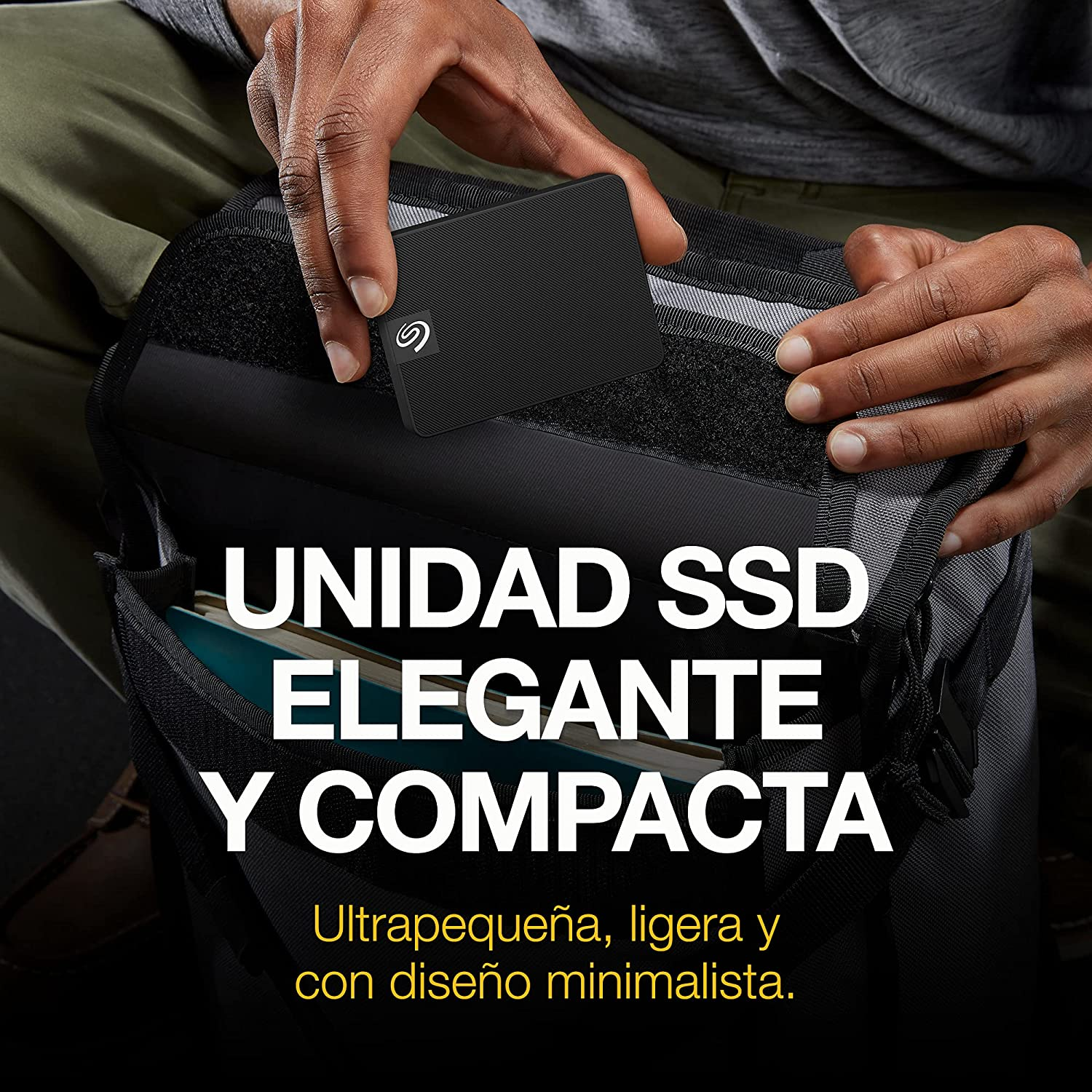 Disco duro SSD 1 TB - Seagate Expansion ‎STLH1000400, 5000 MB/s, Externo, USB-C 3.2, Para PC y Mac, Negro