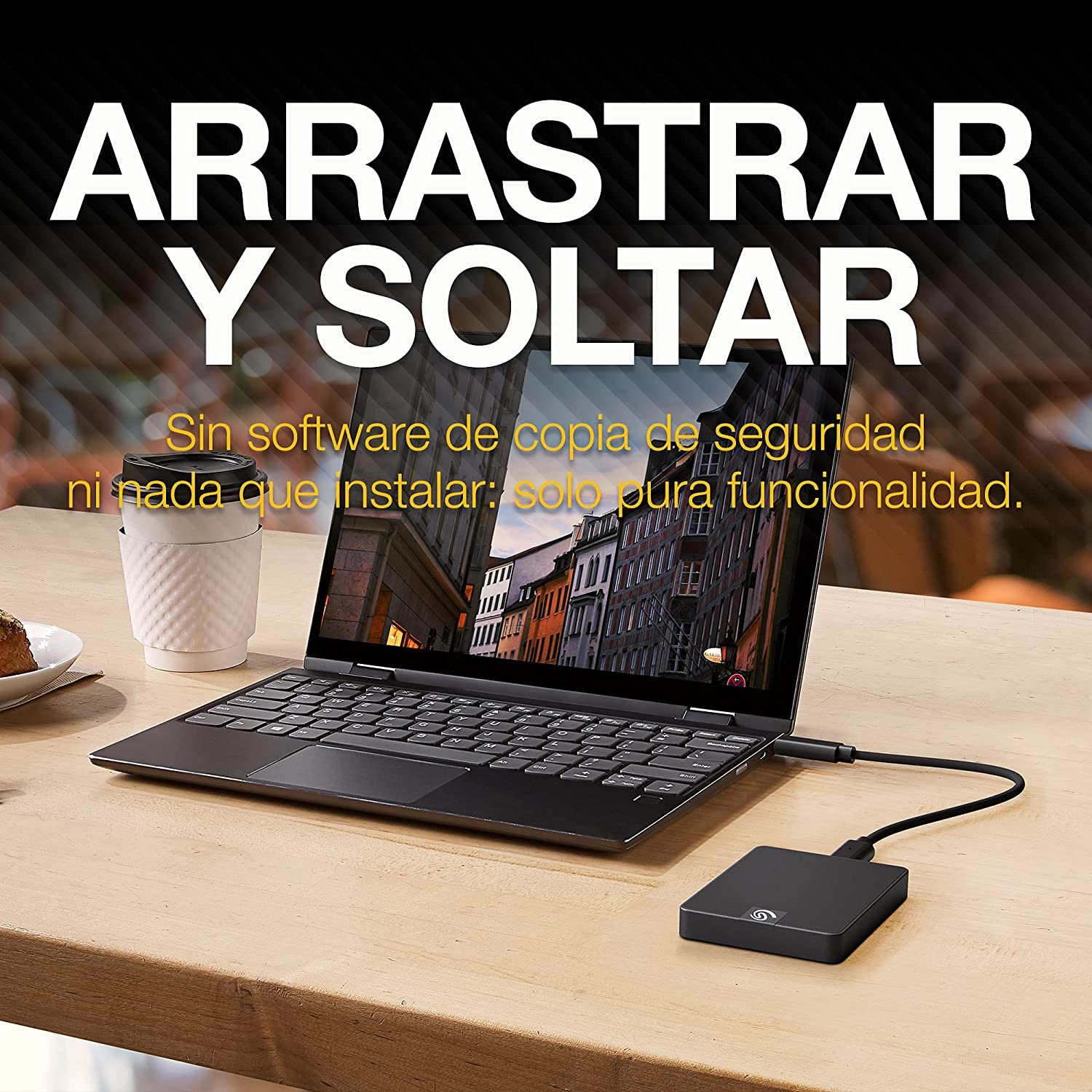 Disco duro SSD 2 TB - Seagate Expansion ‎STLH2000400, 5000 MB/s, Externo, USB-C 3.2, Para PC y Mac, Negro