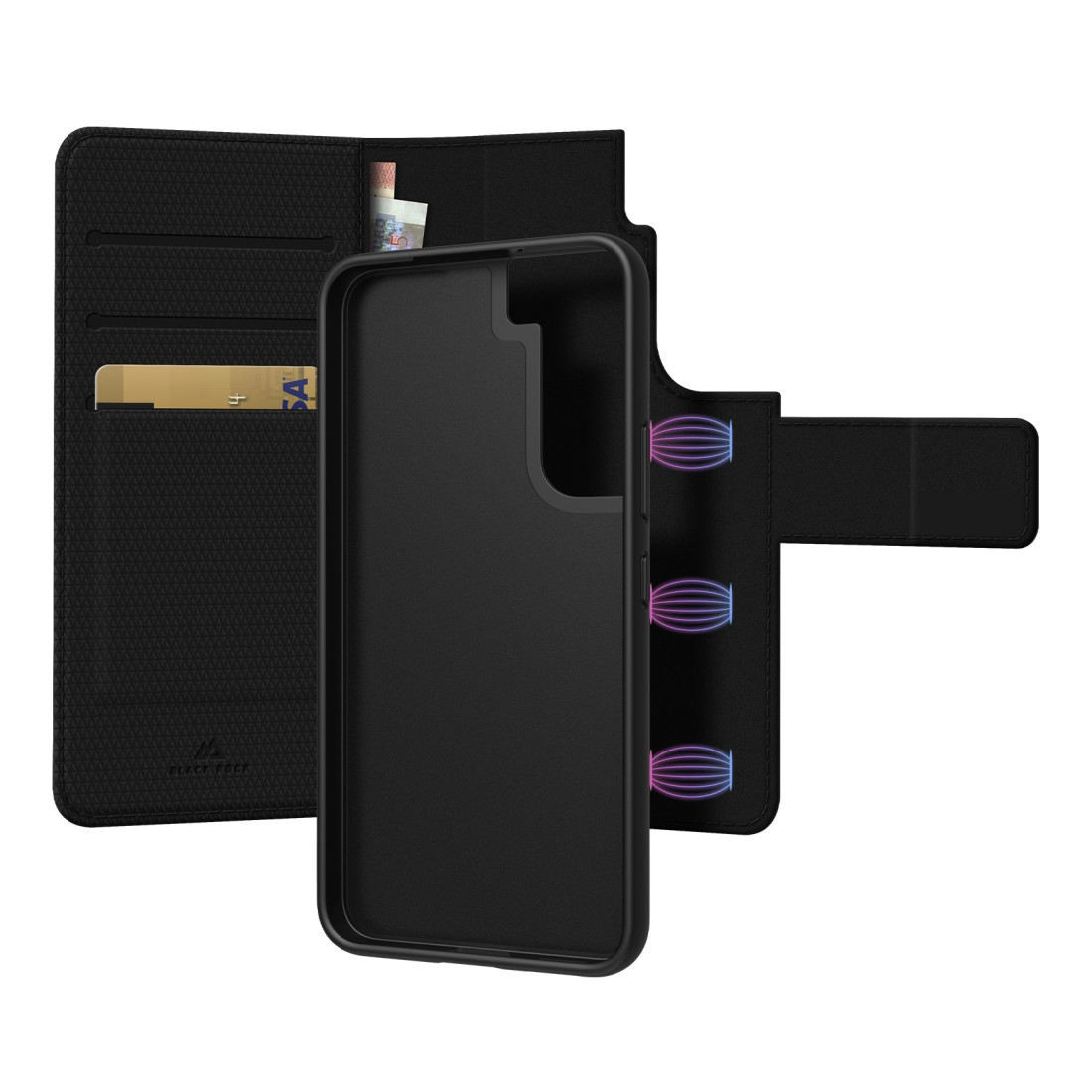 BLACK ROCK Wallet "2in1", Bookcover, Samsung, Galaxy S22 (5G), Schwarz