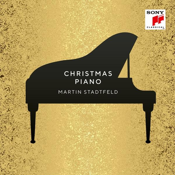 Christmas Piano album borító, fekete zongora sziluett arany textúrán.