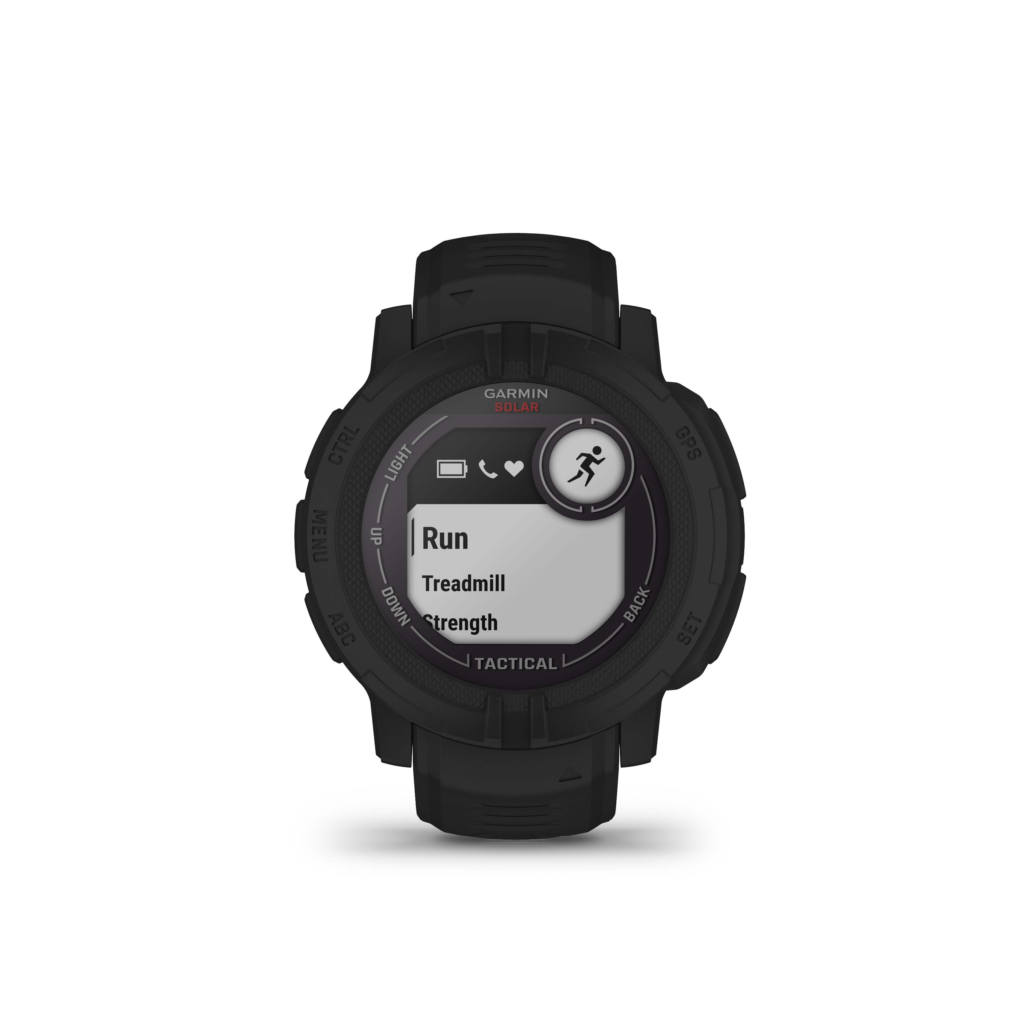 2 mm, Silikon, Solar Smartwatch Schwarz Instinct GARMIN 135-230