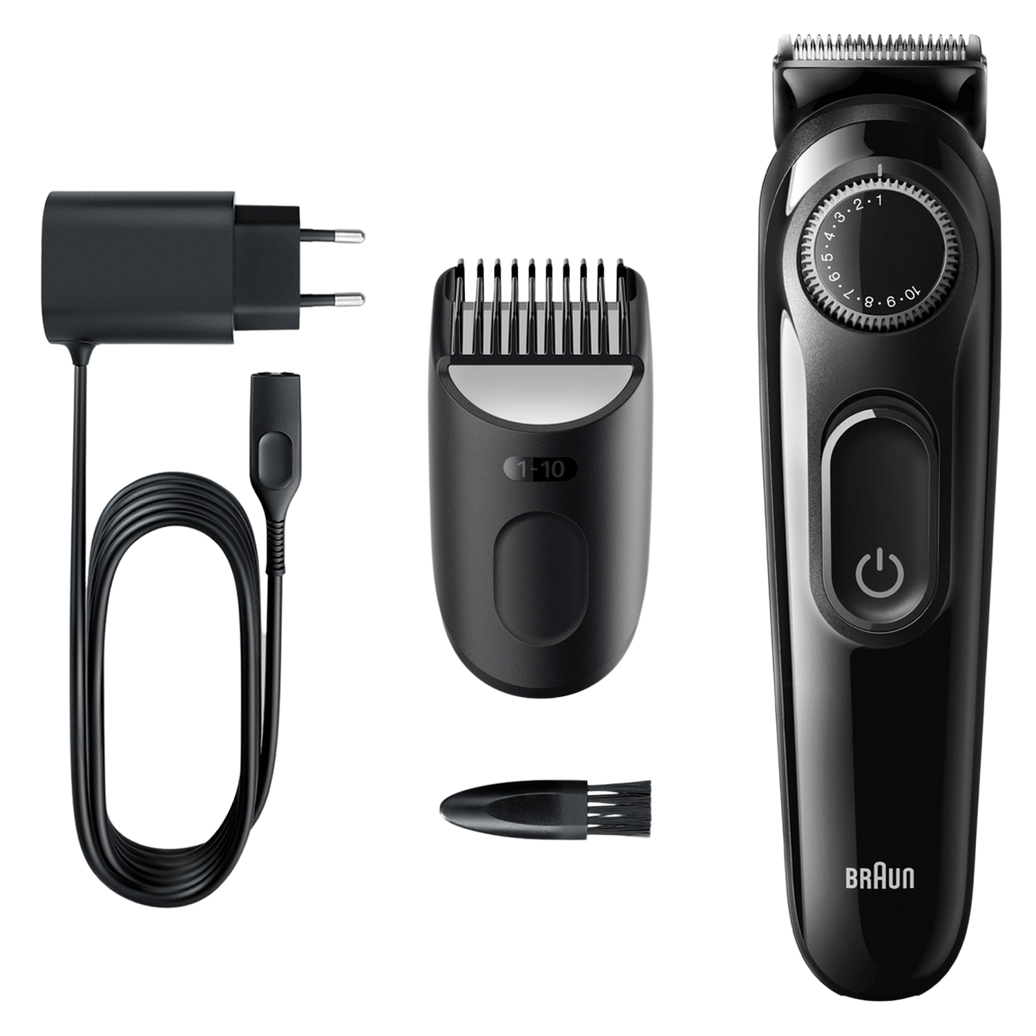 Recortadora Braun Bt3322 de barba 10 en 1 para hombre 8 accesorios negro y cortapelos 20