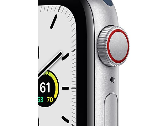 APPLE Watch SE Cellular 40 mm zilver aluminium / blauwe sportband