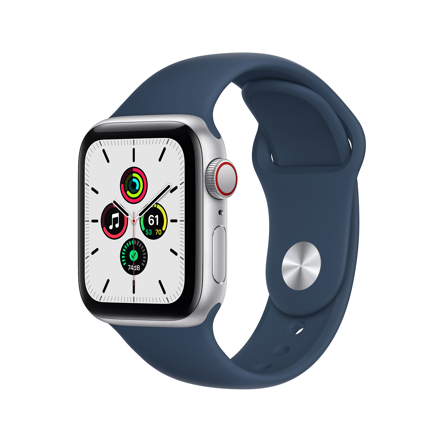 Apple Watch Se Cellular 40 Mm Zilver Aluminium / Blauwe Sportband