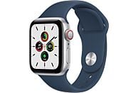 APPLE Watch SE Cellular 40 mm zilver aluminium / blauwe sportband