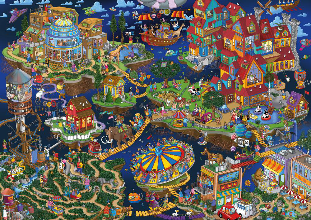 SCHMIDT SPIELE (UE) Verrückte Welt by Steve Skelton 1000 Teile Puzzle Mehrfarbig