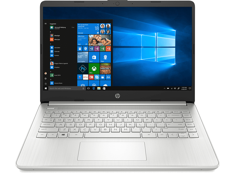 Portátil - HP 14s-dq1020ns, 14" FHD, Intel® Core™ i5-1035G1, 8 GB, 256 GB SSD, UHD Graphics, W10, Plata
