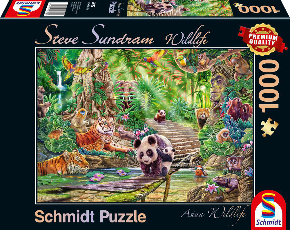 SCHMIDT SPIELE (UE) Asiatische Tierwelt by Steve Sundram 1000 Teile Puzzle Mehrfarbig