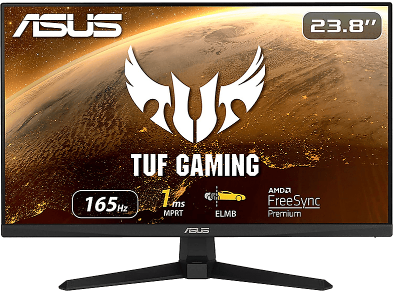 ASUS TUF Gaming VG249Q1A, 23.8 FHD, IPS, 1 ms, 165 Hz, FreeSync™ Premium, Negro