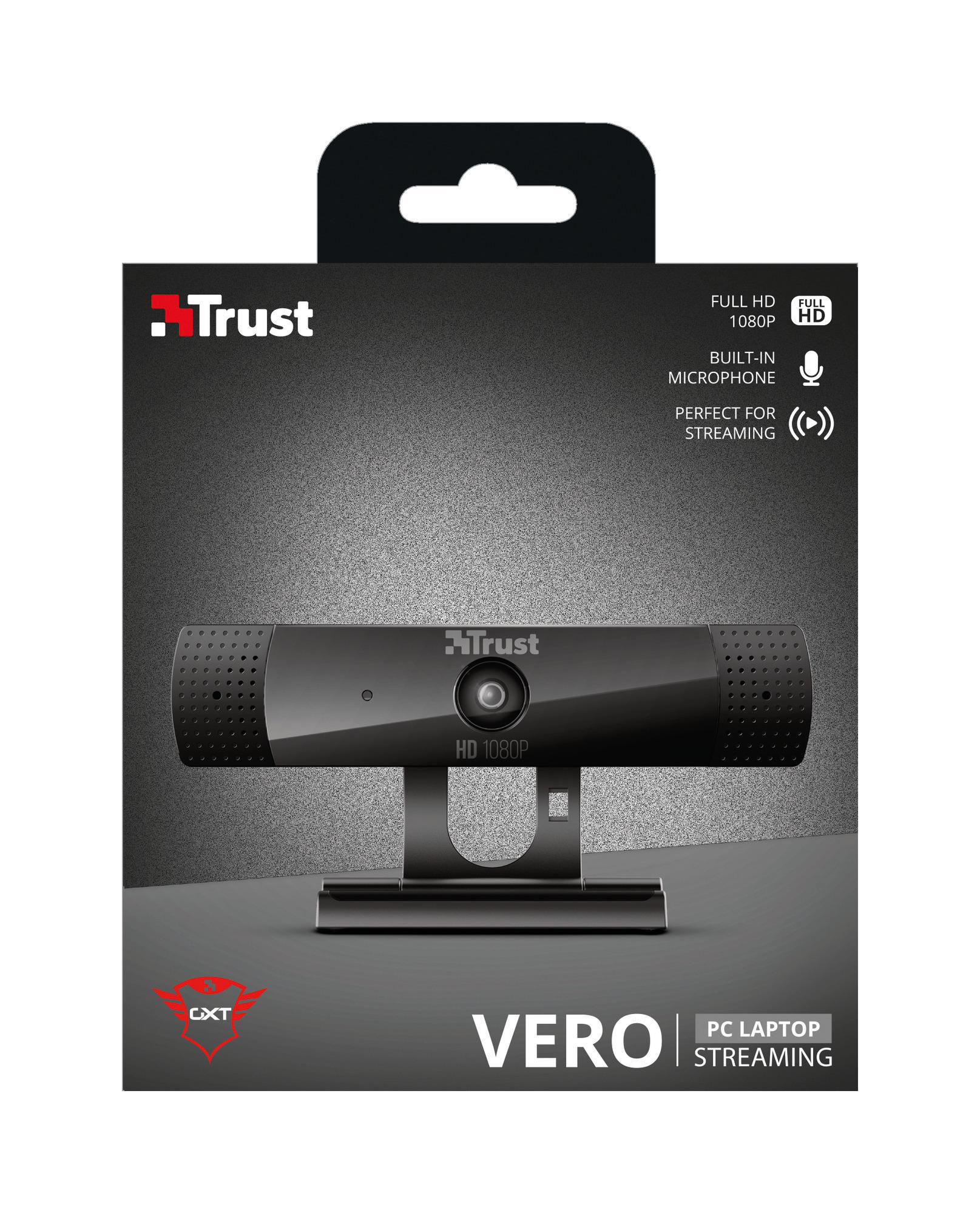 TRUST GXT 1160 Vero Webcam für - 1080p Streaming Schwarz