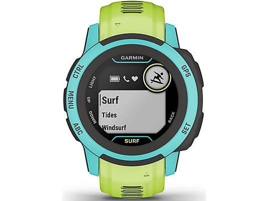 GARMIN Instinct 2S Surf Edition - GPS-Smartwatch (Breite: 20 mm, Silikon, Grün)