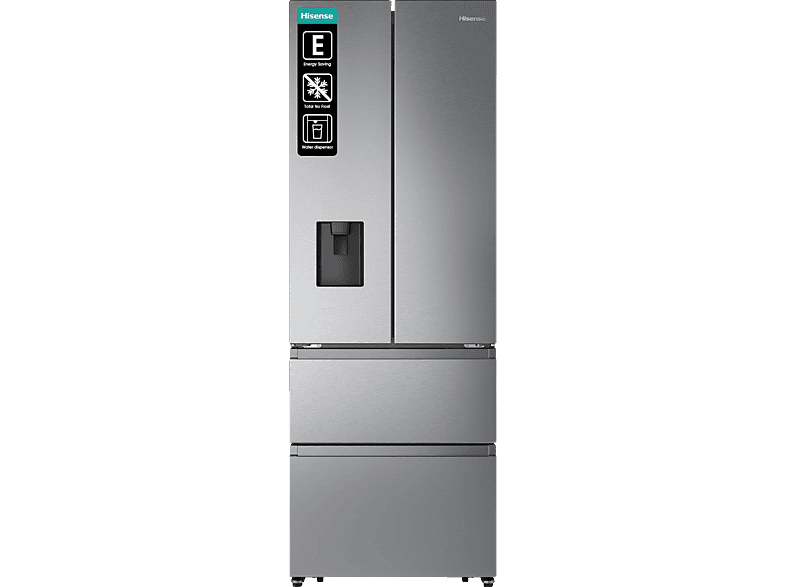HISENSE RF632N4WIE French Door (485 l, E, 2000 mm hoch, Grau)