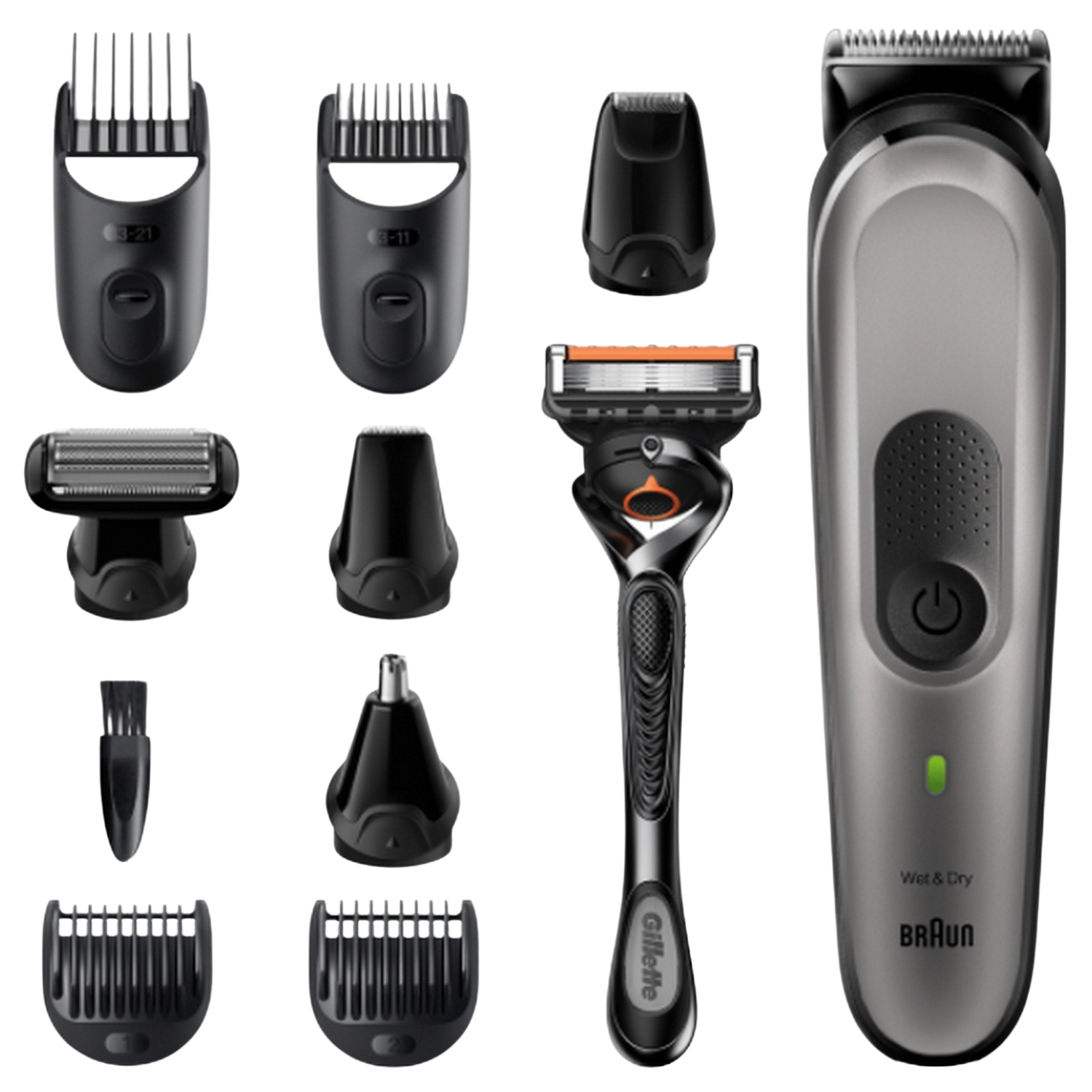 Recortadora Braun Todo en uno 7 mgk7320 de barba 10 1 para hombre 8 accesorios pelo cortapelos cara orejas nariz y cuerpo con tecnología autosense