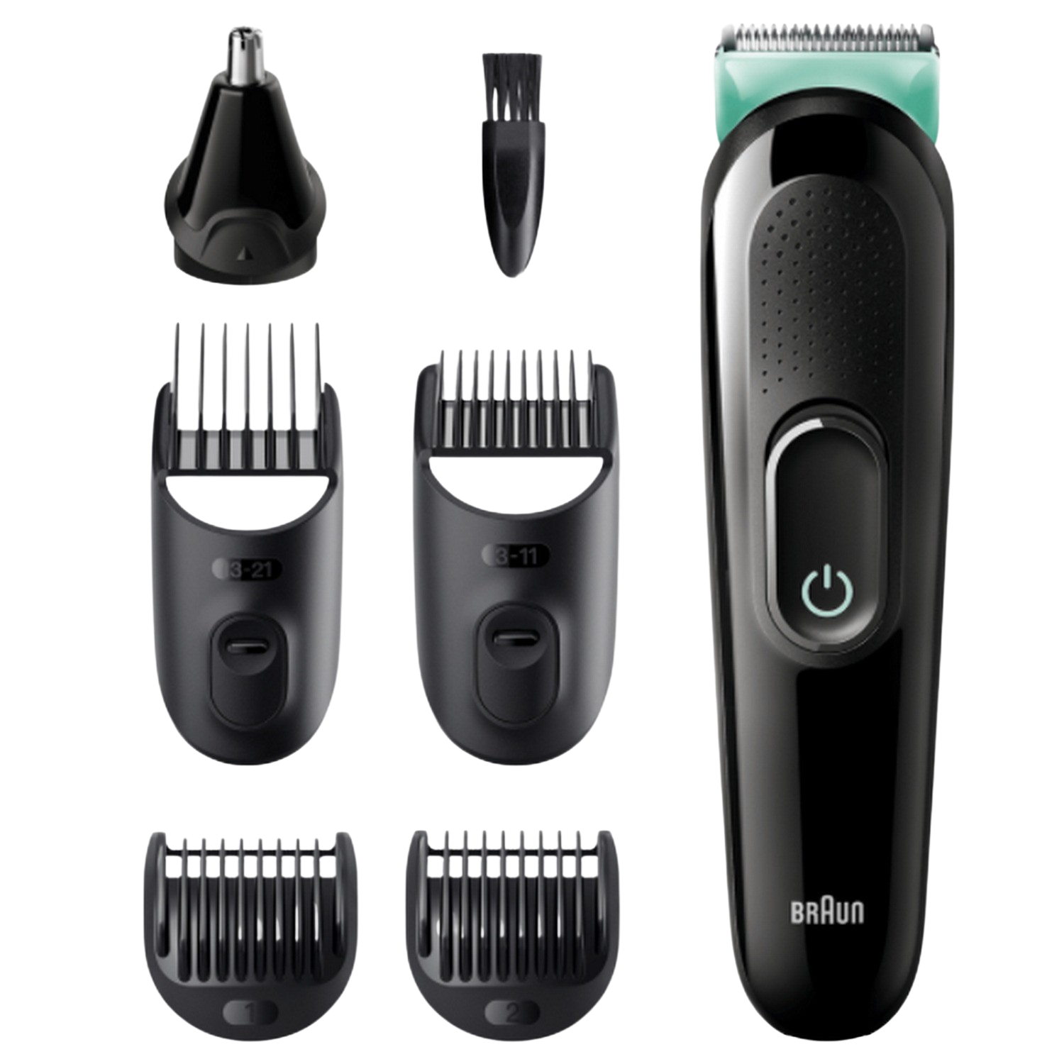 Afeitadora multifunción - Braun MGK3321, Recortadora De Barba, 6 En 1, Para Hombre, 5 Accesorios, Negro