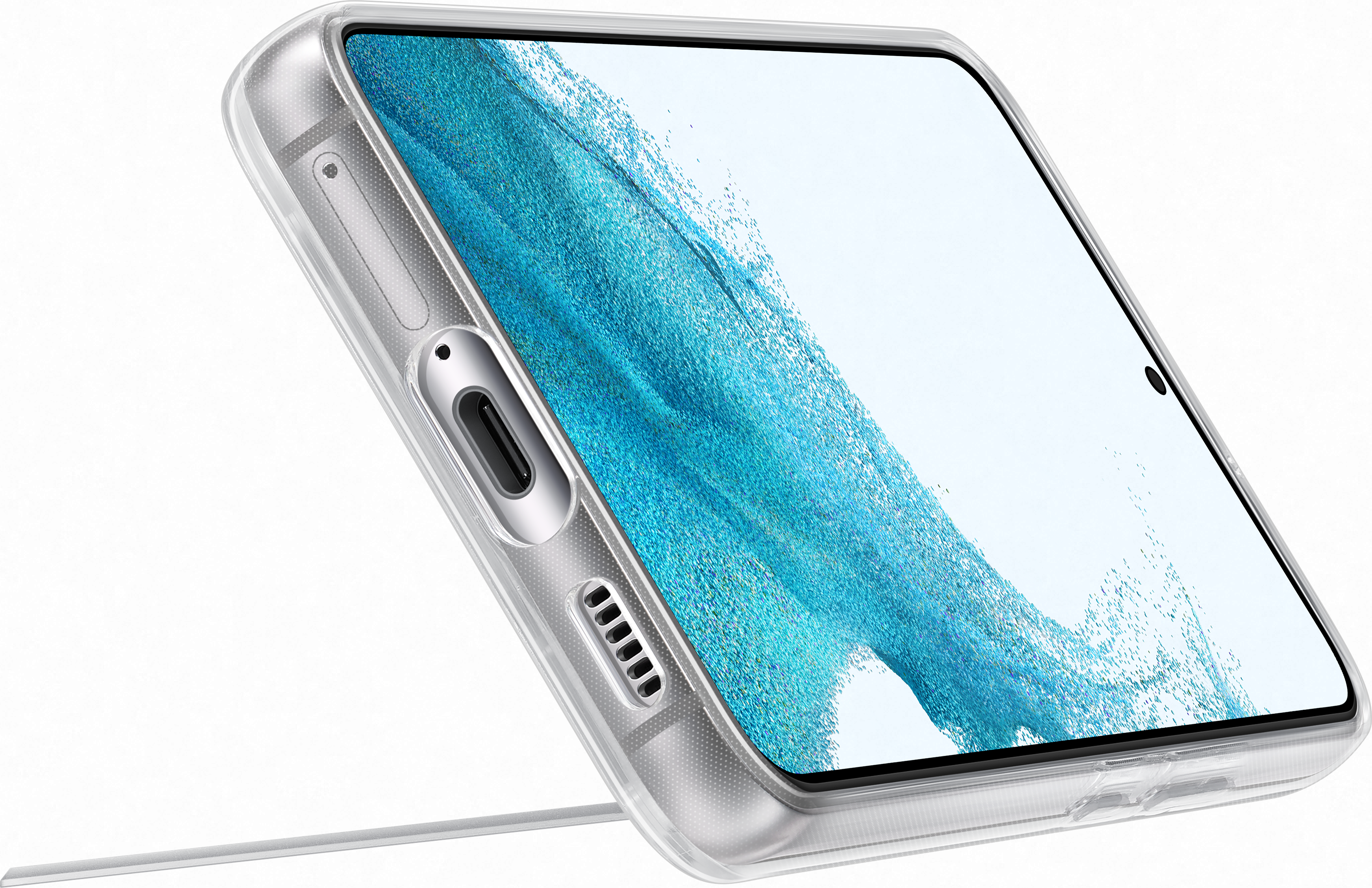 SAMSUNG Cover standing trasparente - Guscio di protezione (Adatto per modello: Samsung Galaxy S22 5G)