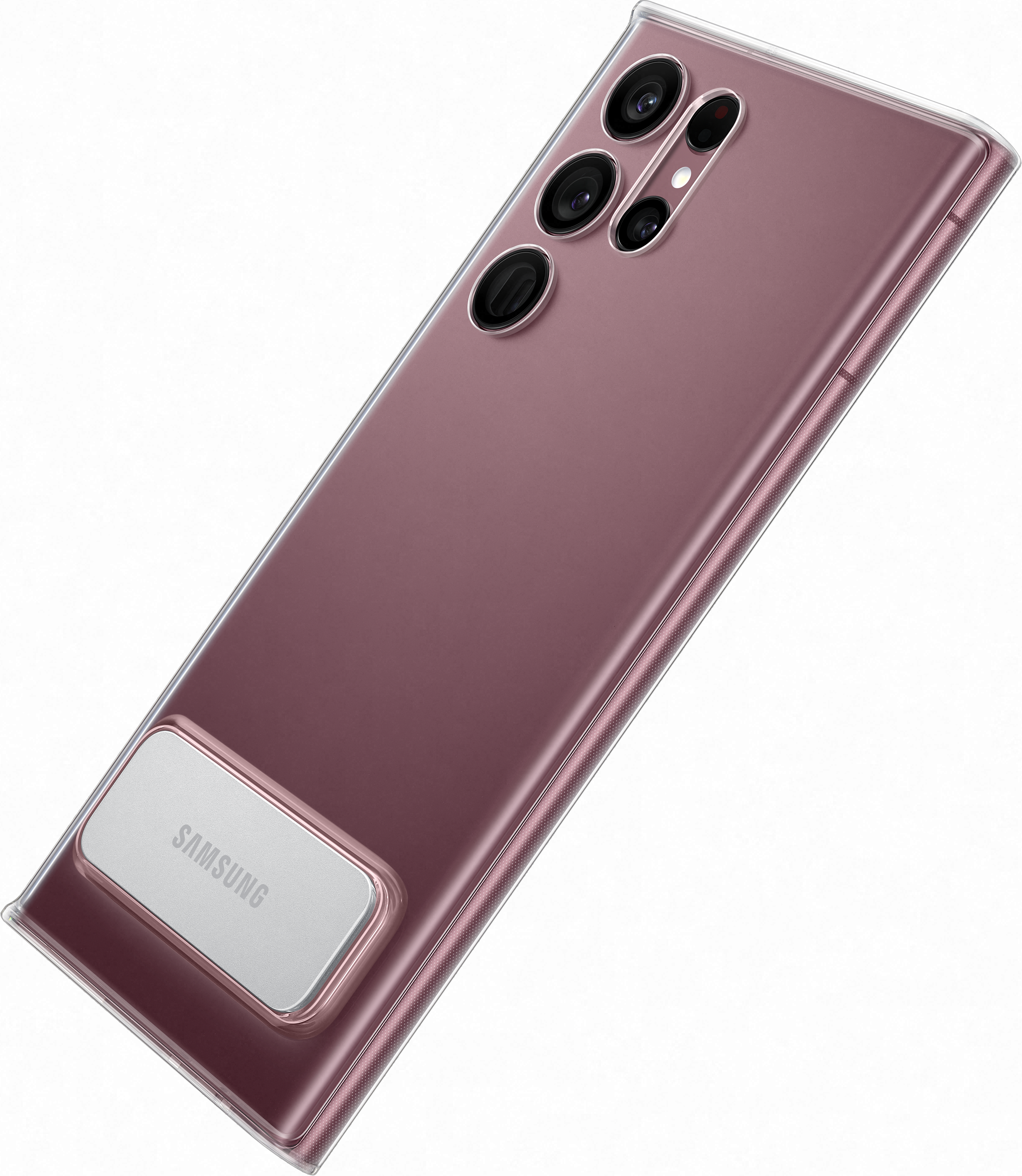 SAMSUNG Cover standing trasparente - Guscio di protezione (Adatto per modello: Samsung Galaxy S22 Ultra 5G)