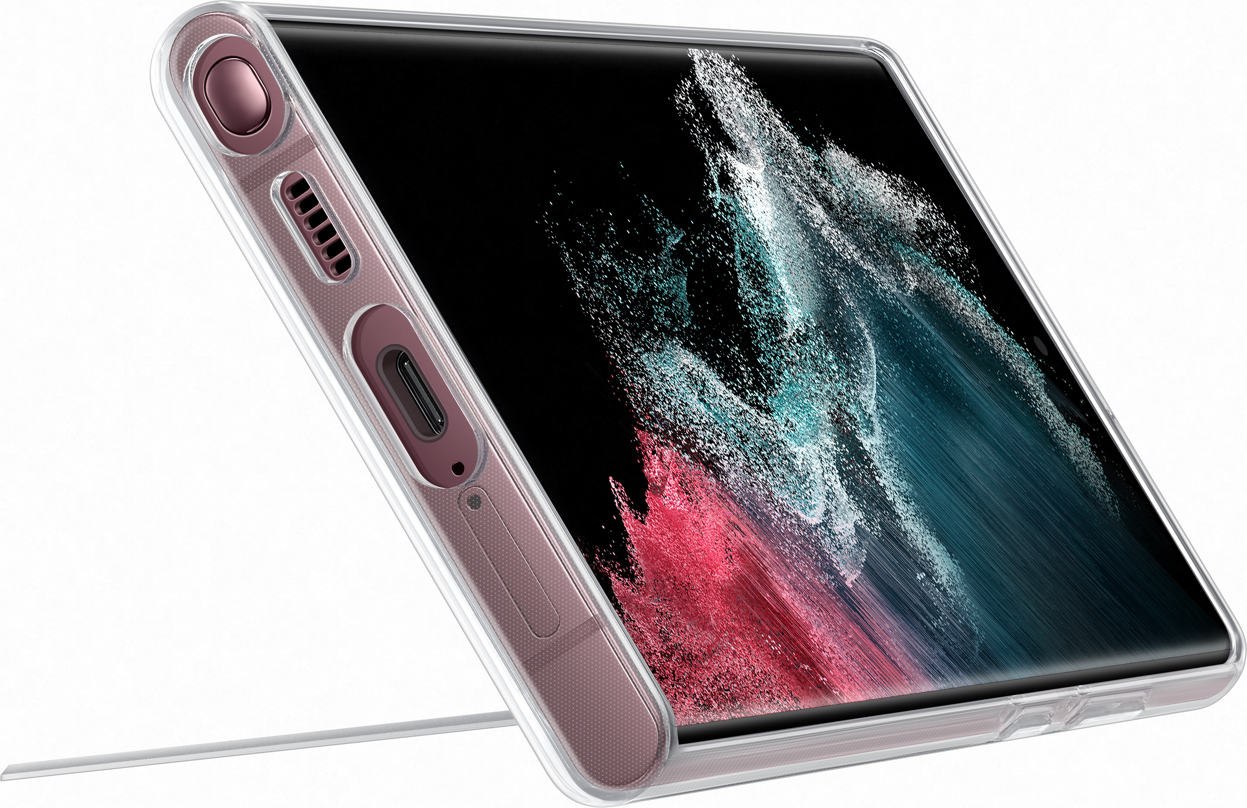 SAMSUNG Cover standing trasparente - Guscio di protezione (Adatto per modello: Samsung Galaxy S22 Ultra 5G)