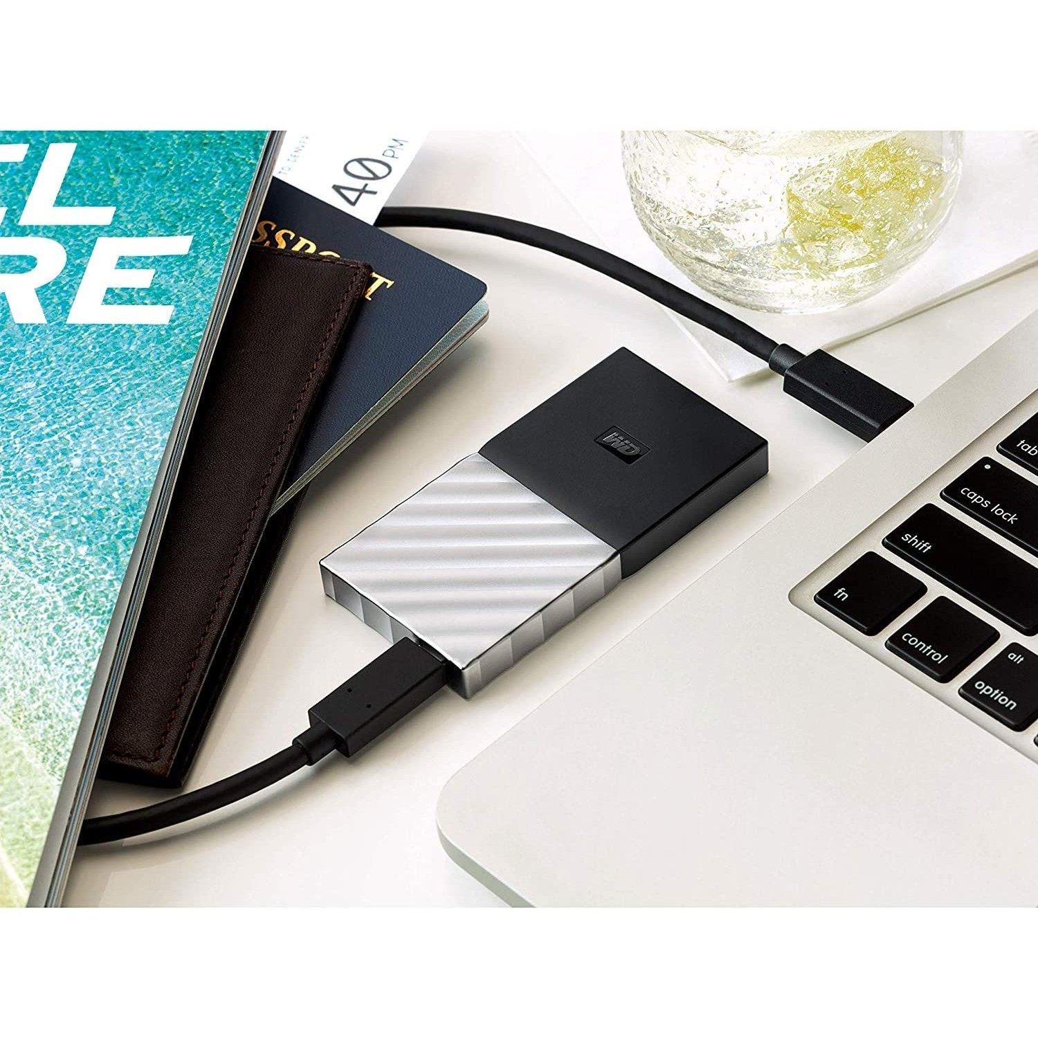 Disco duro SSD externo 512 GB - WD My Passport SSD, Lectura 540 MB/s, USB 3.1, Protección por Contraseña, Windows y Mac, Plata