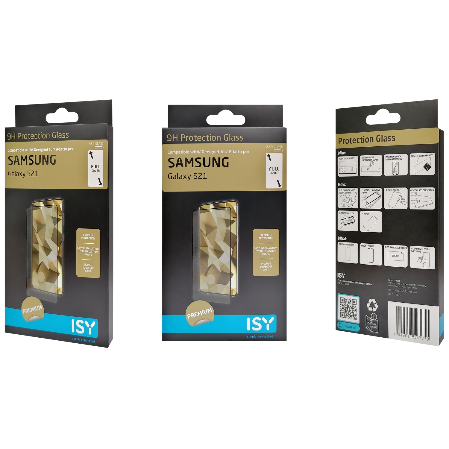 Embalaje para protectores de pantalla Samsung Galaxy S21.