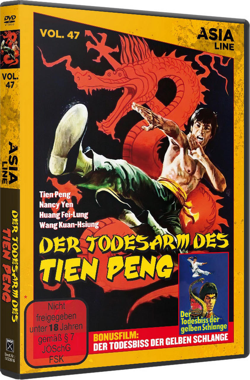 DVD-Hülle mit Filmplakat; ein Mann in Aktion, der gegen einen Drachen kämpft.