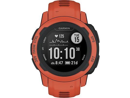 GARMIN Instinct 2S - Smartwatch con GPS (112-180 mm, Silicone, Rosso)