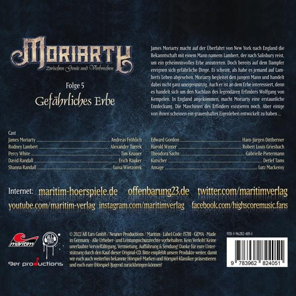 05 Verbrechen (CD) - ERBE - Und GEFÄHRLICHES Moriarty-zwischen - Genie