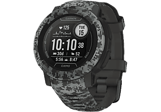 GARMIN Instinct 2 Camo Edition - GPS-Smartwatch (Breite: 22 mm, Silikon, Camouflage Schiefergrau)