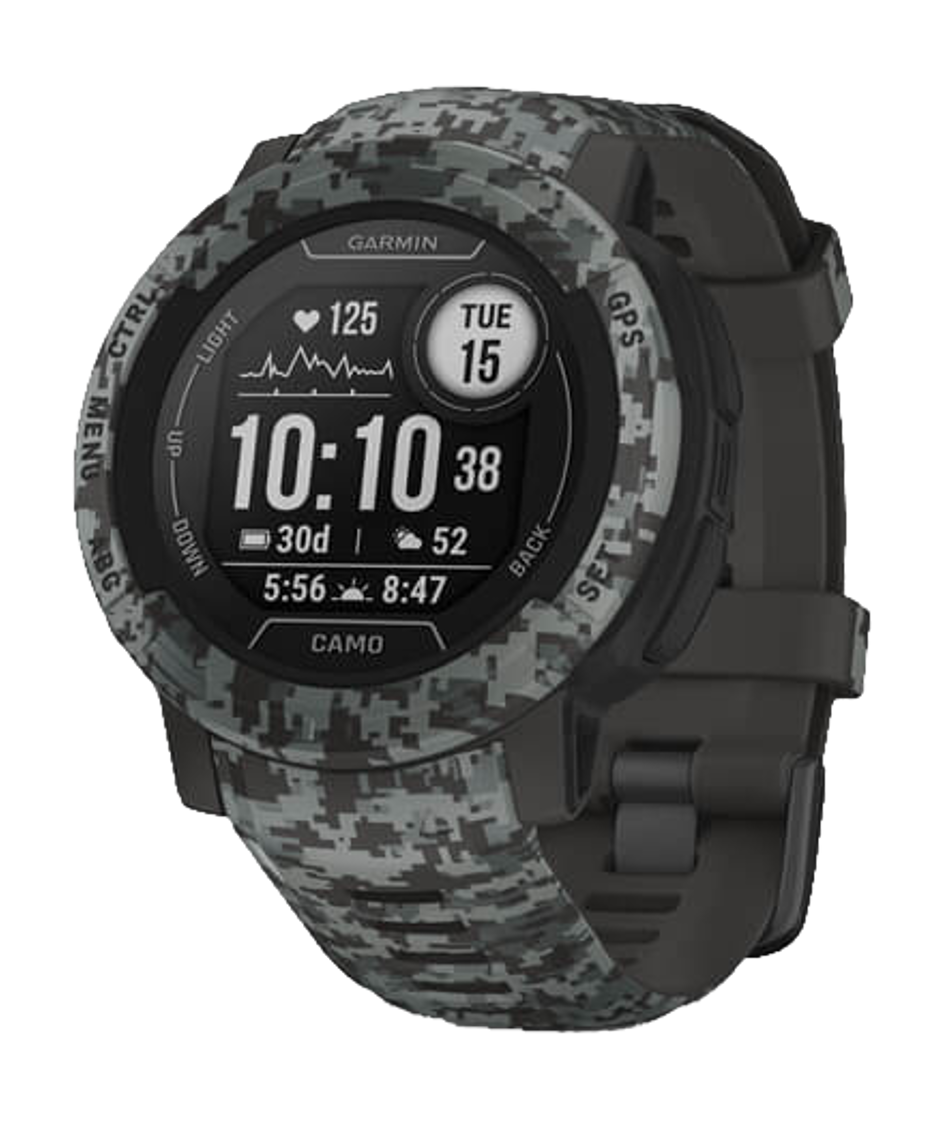 GARMIN Instinct 2 Camo Edition - GPS-Smartwatch (Largeur : 22 mm, silicone, Camouflage gris ardoise)