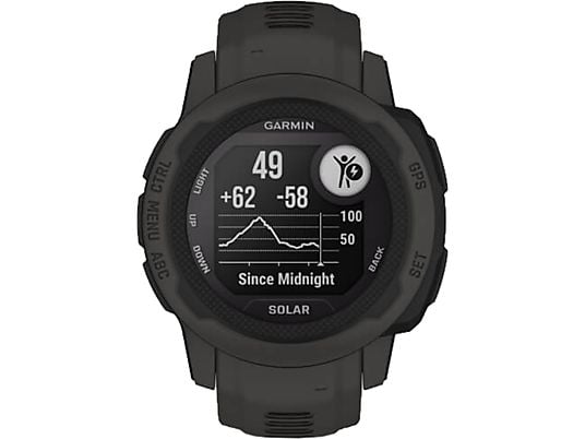GARMIN Instinct 2S Solar - GPS Smartwatch (112-180 mm, silicone, gris)