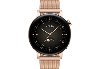 HUAWEI MONTRE GT 3 (42mm) - Smartwatch (130-190 mm, Milanais doré, Or clair)