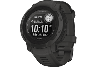 GARMIN Instinct 2 Solar - GPS-Smartwatch (Breite: 22 mm, Silikon, Schiefergrau/Schwarz)