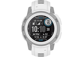 GARMIN Instinct 2S Solar Surf Edition - GPS-Smartwatch (112-180 mm, Silikon, Weiss)