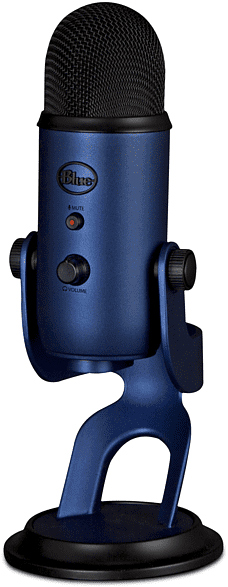 BLUE MIC Microphone pour Streaming USB Yeti Midnight Bleu (988-000232)