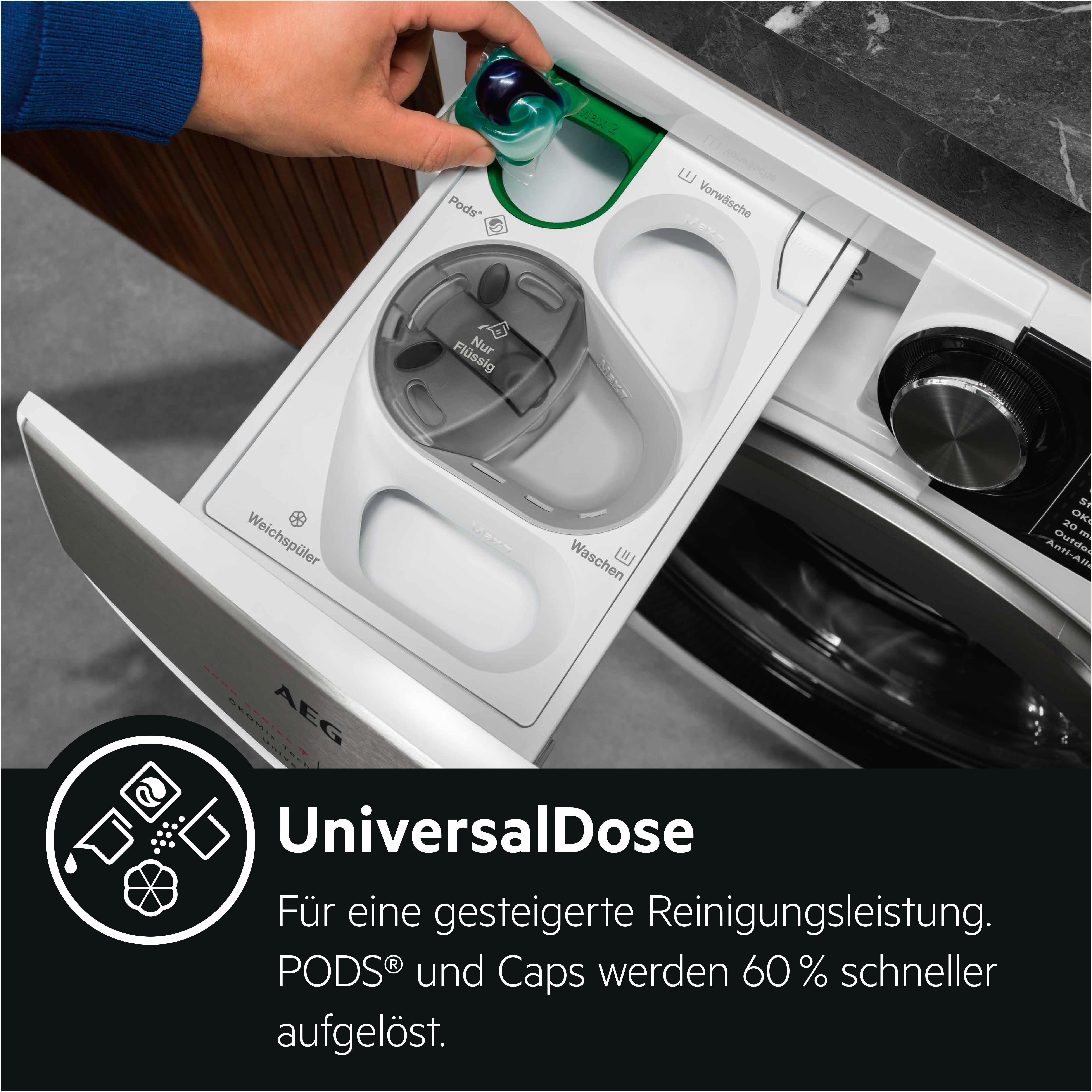 AEG L8FEA70690 Serie 8000 mit ÖkoMix Vormisch-Technologie Waschmaschine (9 kg, 1551 U/Min., A)
